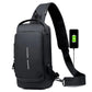 Sac à bandoulière USB antivol multifonction pour hommes حقيبة كتف متعددة الوظائف مضادة للسرقة مزودة بمنفذ USB للرجال