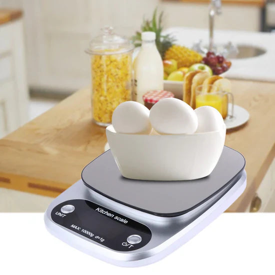 Balance de cuisson électronique numérique LCD, 10kg, argent ميزان طهي إلكتروني رقمي بشاشة LCD
