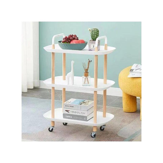 عربة تخزين متعددة الأغراض بعجلات 3 أرفف Chariot de rangement multi-usages à roulettes 3 étagères