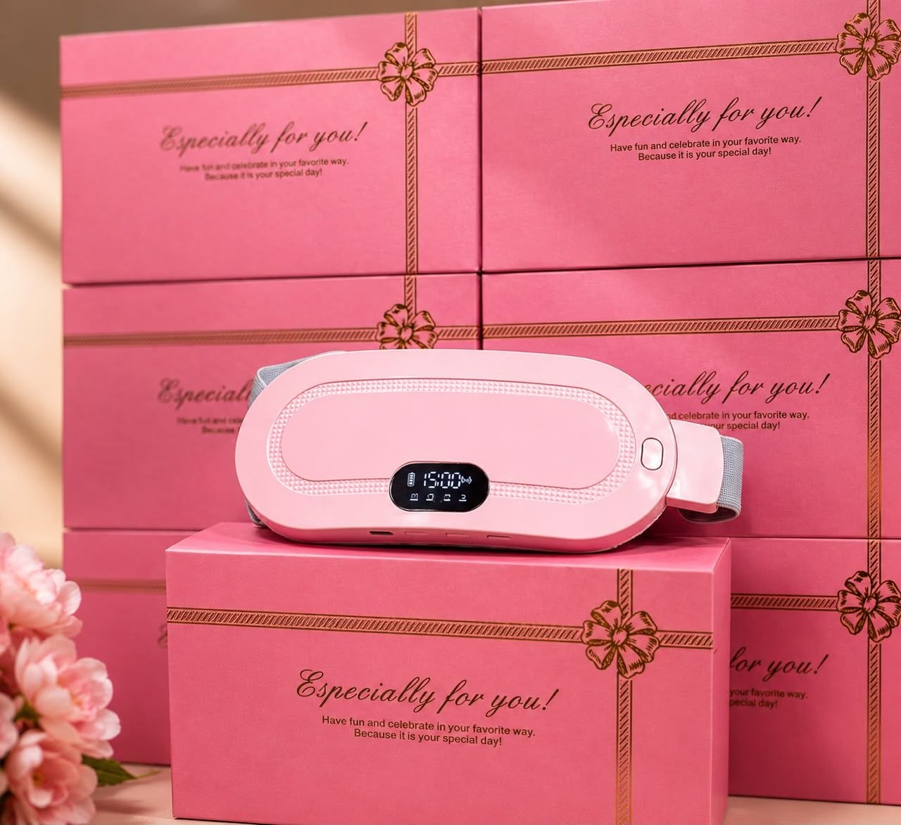 حزام خصر كهربائي مُدفأ، وسادة تدفئة لاسلكية للدورة الشهرية Ceinture chauffante électrique, coussin chauffant menstruel sans fil