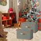 Boîte de rangement pliable avec couvercle صندوق تخزين كبير من قطعتين مصنوع من قماش MDF