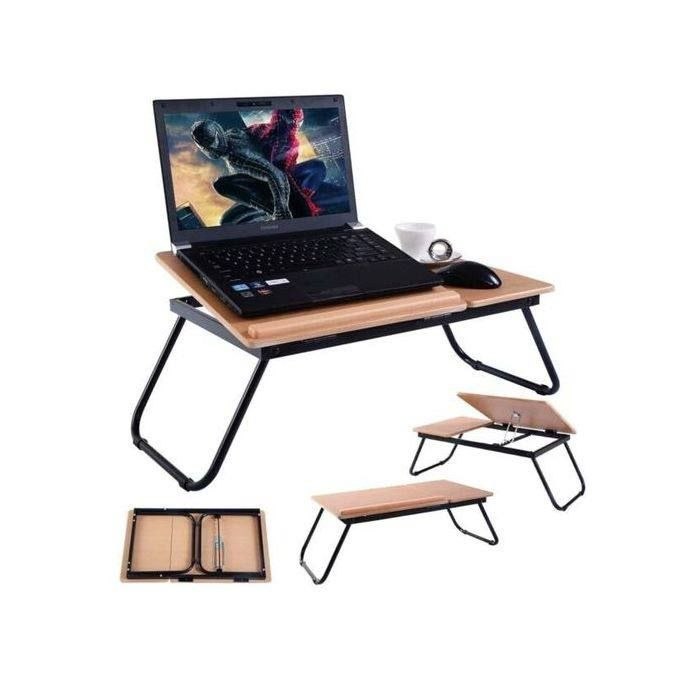 طاولة كمبيوتر محمول قابلة للطي مع وظائف متعددة Table de lit Support réglable et pliable, en MDF et métal