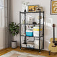رف معدني قابل للطي بأربع طبقات وعجلات Étagère en Métal Pliable avec 4 Couches et Roues
