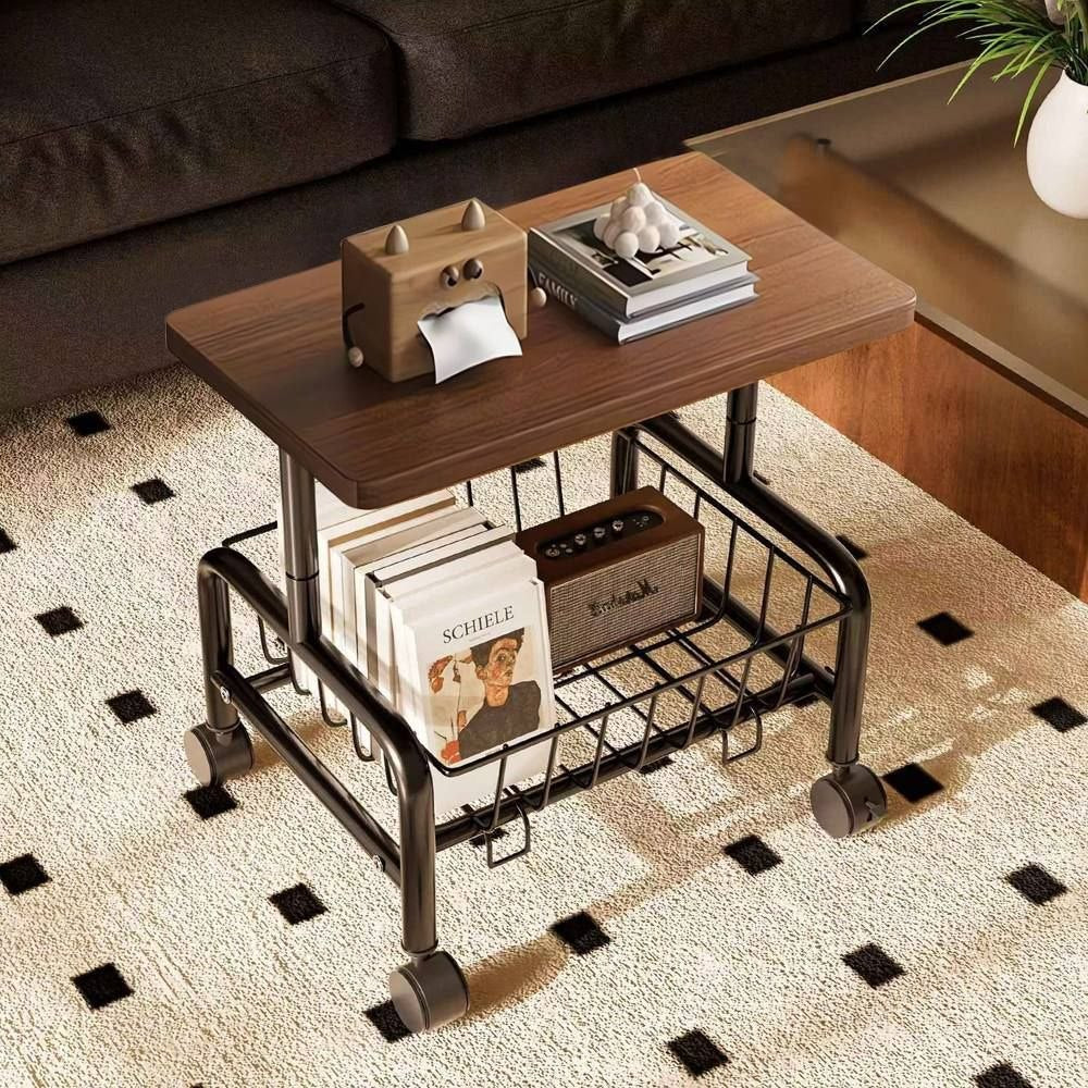 طاولة جانبية متحركة Table d'appoint mobile est un chariot de rangement compact avec roulettes