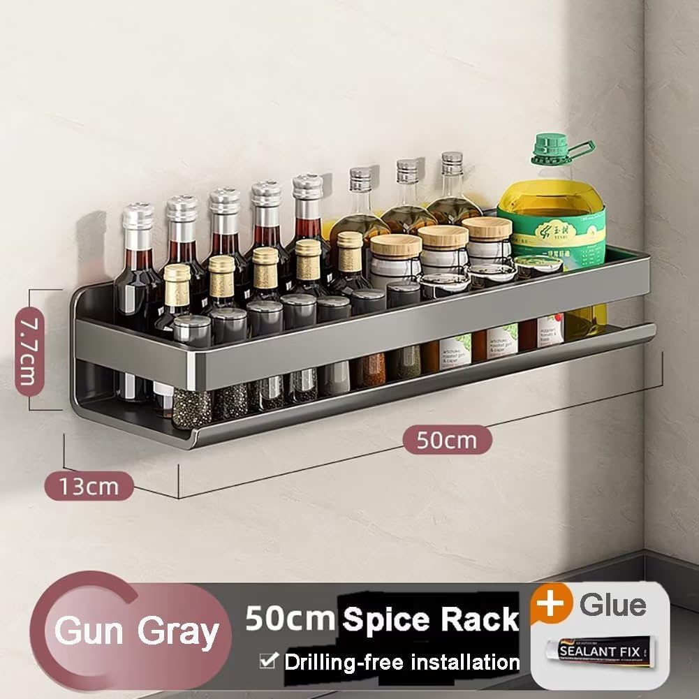 رف توابل جداري، رف توابل، بدون حفر، رف مطبخ جداري للتوابل Etagère murale de cuisine pour épices