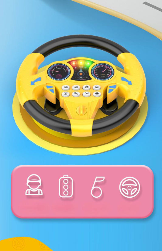 عجلة قيادة محاكاة صفراء للأطفال Volant de simulation jaune pour enfants