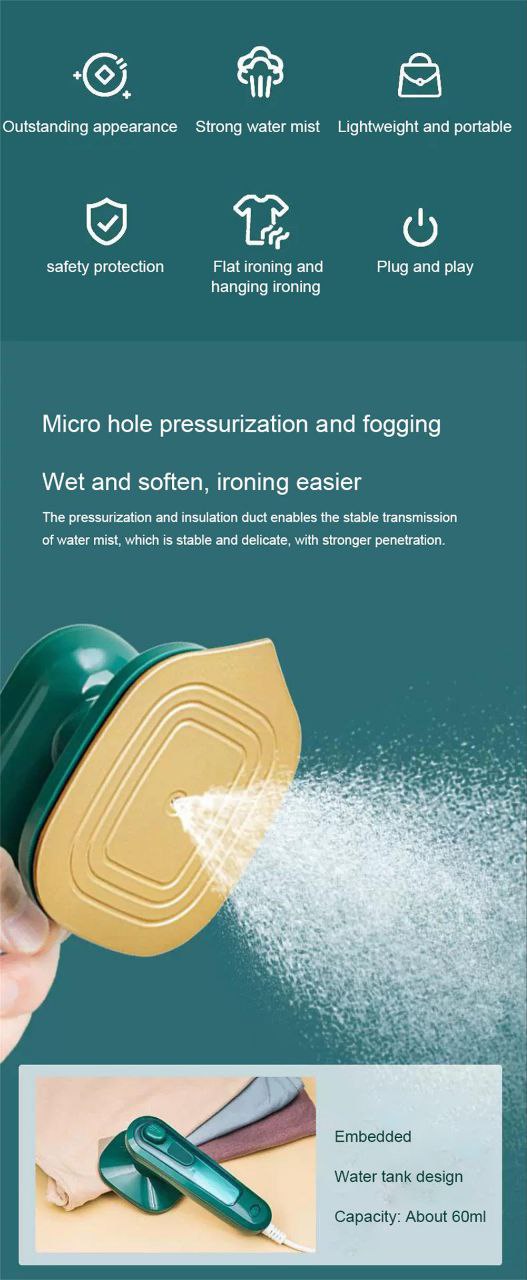 مكواة محمولة باليد آلة كي الملابس السفر Portable Machine à repasser
