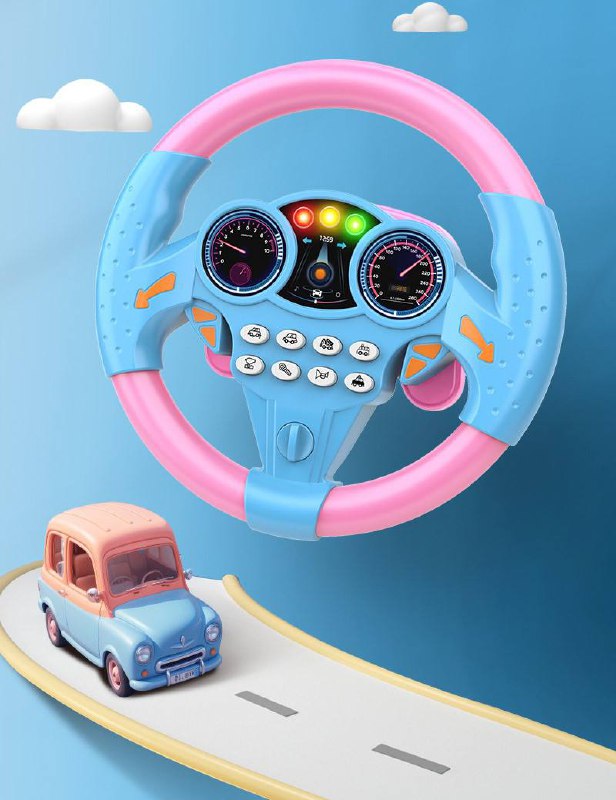 عجلة قيادة محاكاة صفراء للأطفال Volant de simulation jaune pour enfants
