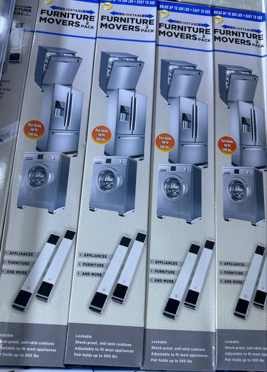 قطعة واحدة من قاعدة عربة الغسالة 1Pièce Machine à Laver Socle Chariot Pieds Chariot Télescopique Réglable Mobile Réfrigérateur Support Roue pour Sèche-Frigo Gris