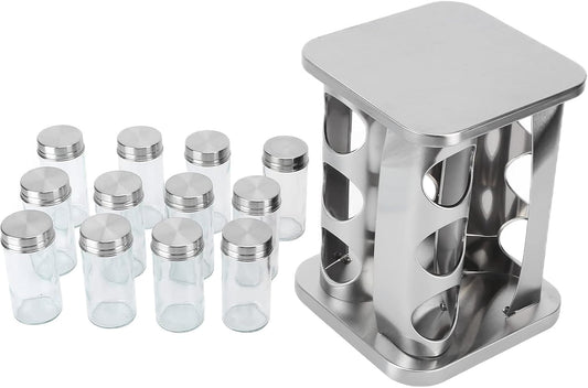 حامل توابل دوّار من فولاذ مقاوم للصدأ 12 عبوة Rack à épices rotatif en acier inox 12 pots