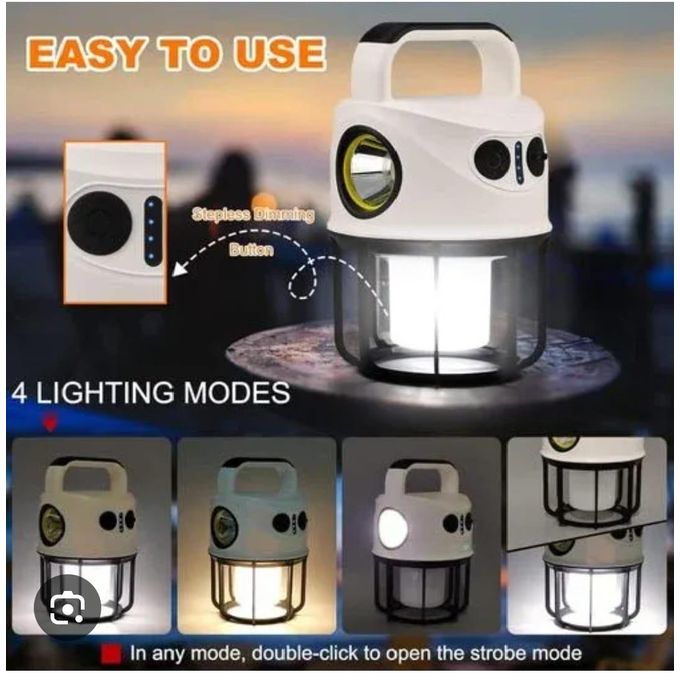 مصباح تخييم LED قابل لإعادة الشحن بإضاءة مزدوجة CH-22025 Dual Light Source Camping Lights Lampe de Camping LED Rechargeable Double Éclairage