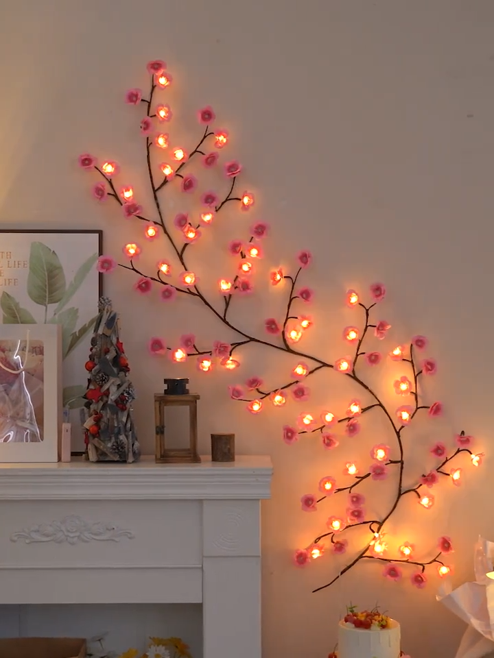 أضواء على شكل أزهار الكرز مع ثمانية أوضاع إضاءة LED Cherry Blossom Lights