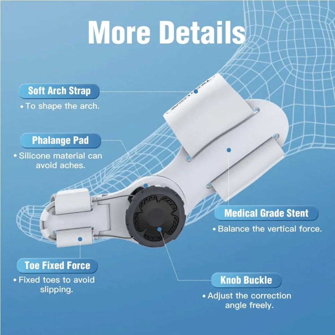 مصحح لالتهاب المفصل الإبهامي جبيرة أصابع القدم قابلة للتعديل Correcteur d'oignon universel