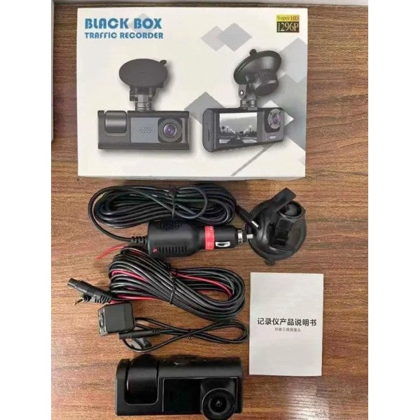 كاميرا سيارة عالية الدقة بالكامل Camera de voiture Dashcam FULL HD 1080P 3 Lens Avant, intérieur et arrière Camera Embarquée