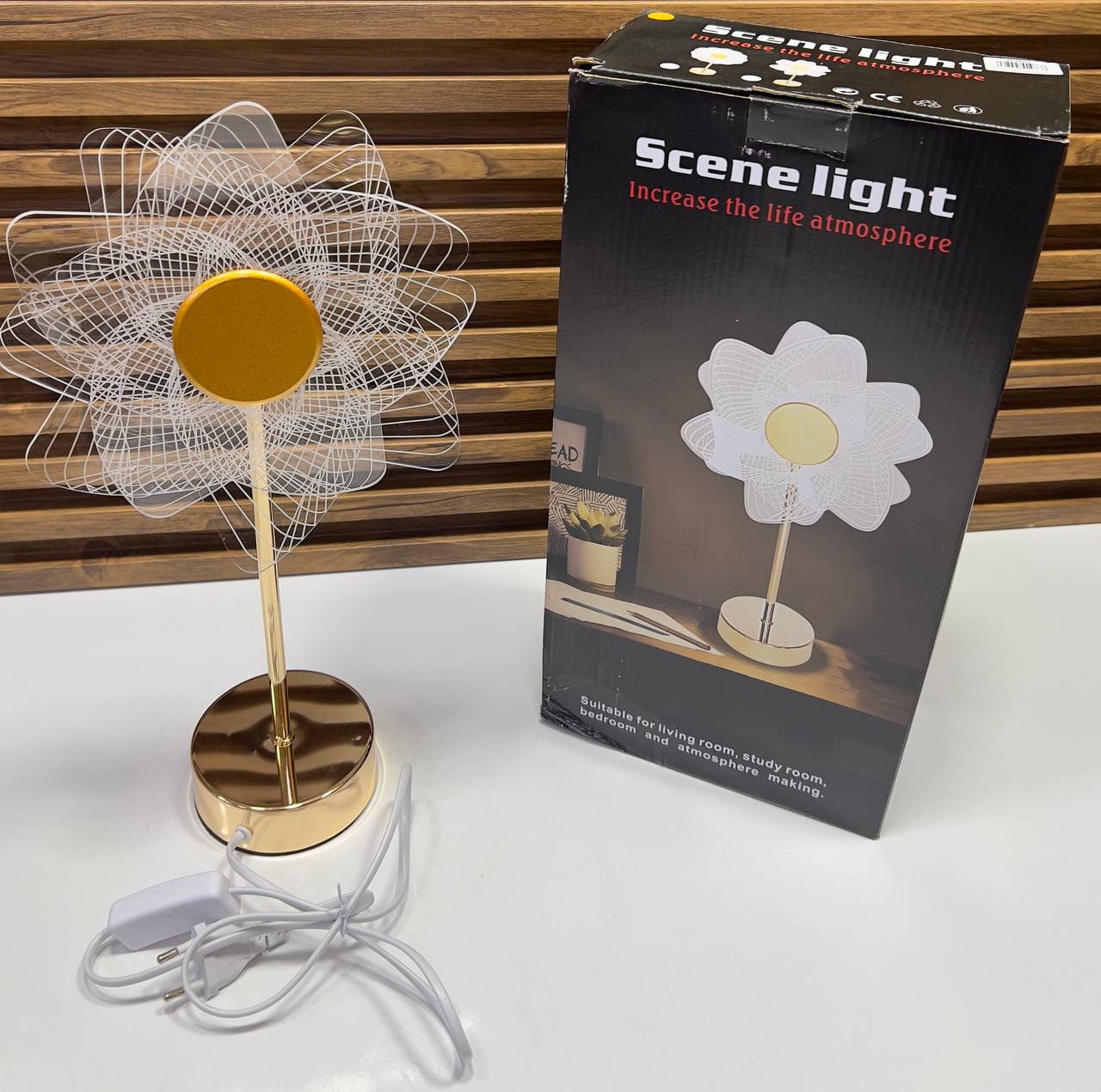 Scene light Lampe de table LED décorative en forme de fleur مصباح طاولة مزخرف على شكل زهرة