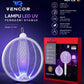 مصباح LED UV صاعق للناموس مضرب كهربائي للبعوض، مصباح طارد للبعوض 2 في 1، قابل لإعادة الشحن عبر منفذ USB