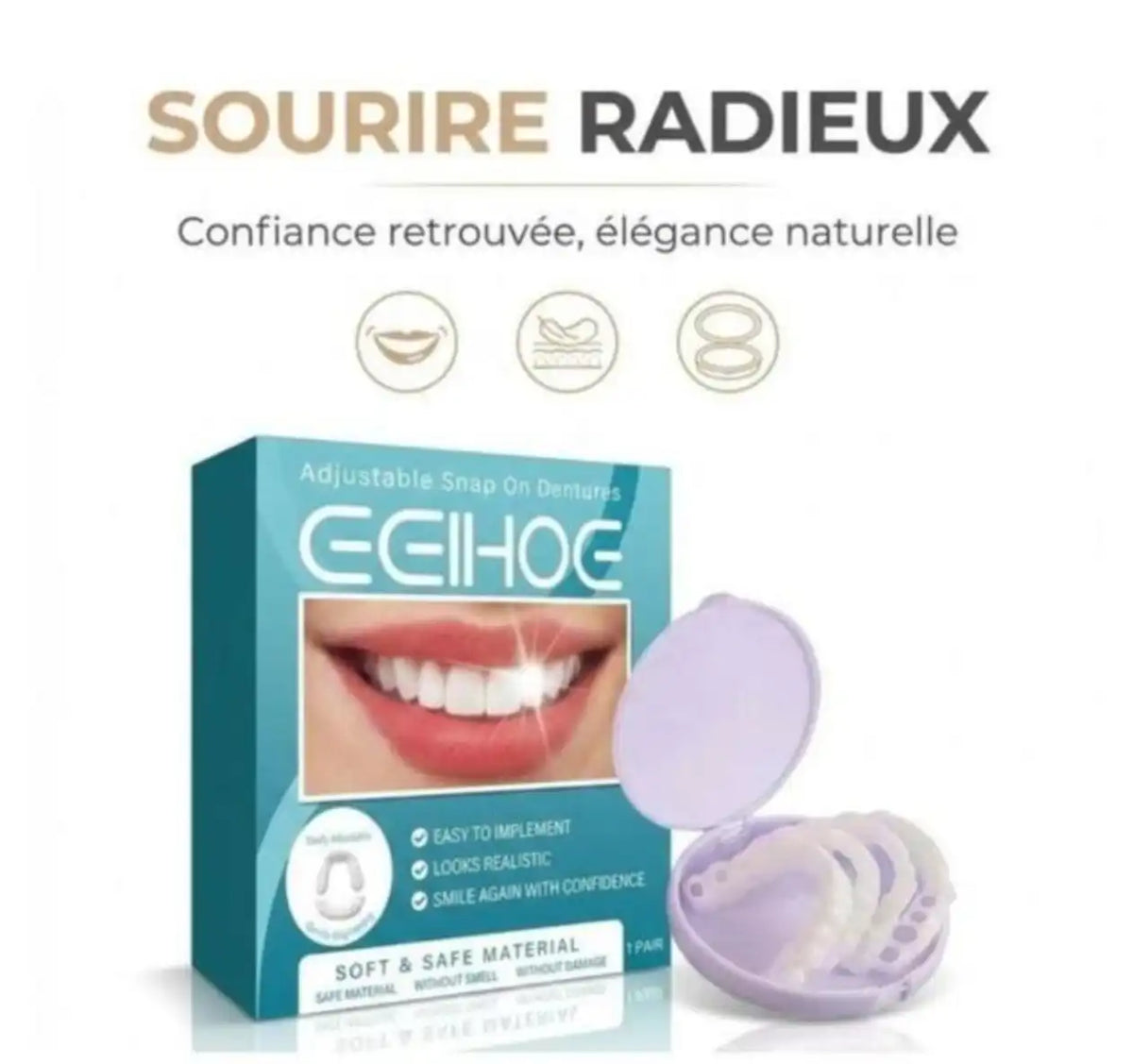 طقم أسنان مؤقت قابل للتعديل: حل تجميلي فوري Kit Prothèse Dentaire Temporaire Réglable, Solution Esthétique Instantanée