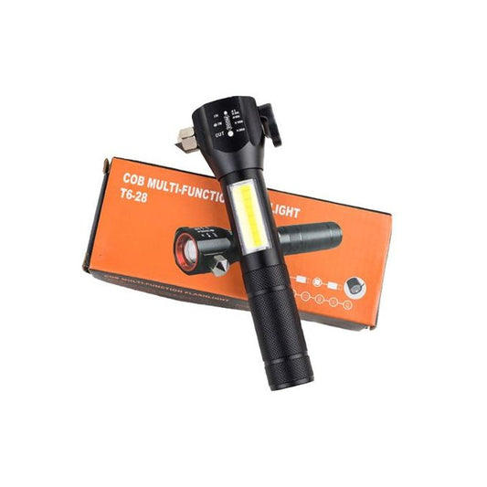 COB Multifunction flashlight مصباح الجيب ليد يدوي متعدد الوضائف ساطع بمصباحين للإضائة القريبة والبعيدة وإضائة الوميض للإنظار