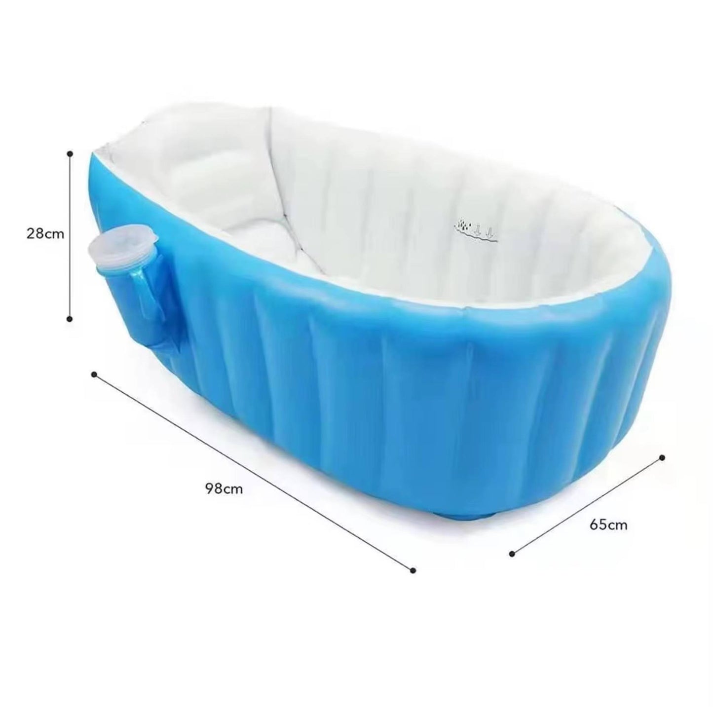 Baignoire gonflable pour bébé avec un coussin antidérapant central حوض استحمام قابل للنفخ للأطفال مزود بوسادة مركزية مانعة للانزلاق