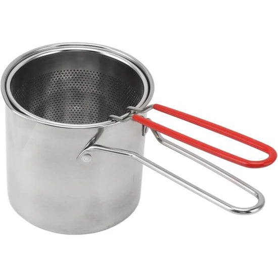 Casserole de Friture en Acier Inoxydable avec Panier de Filtration مقلاة من الفولاذ المقاوم للصدأ مع سلة تصفية