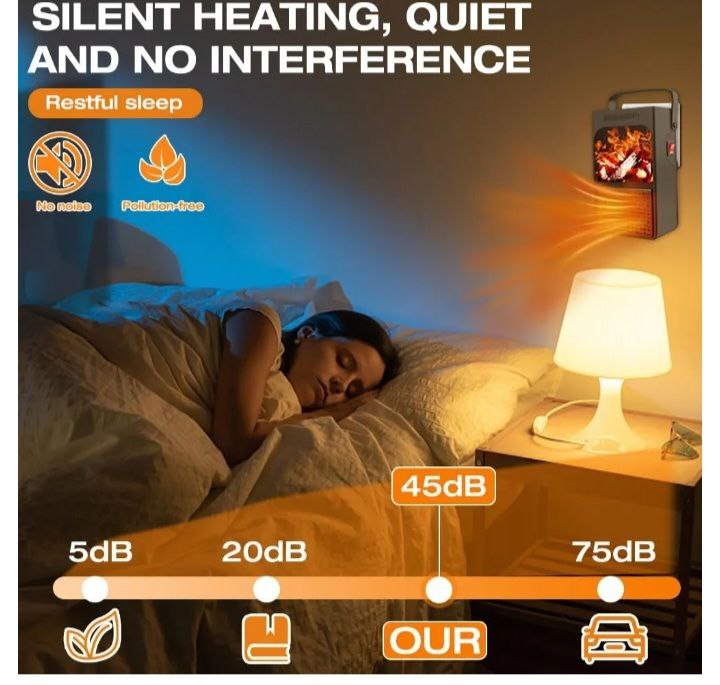 سخان جداري محمول بتصميم لهب Chauffage mural portable avec motif flamme