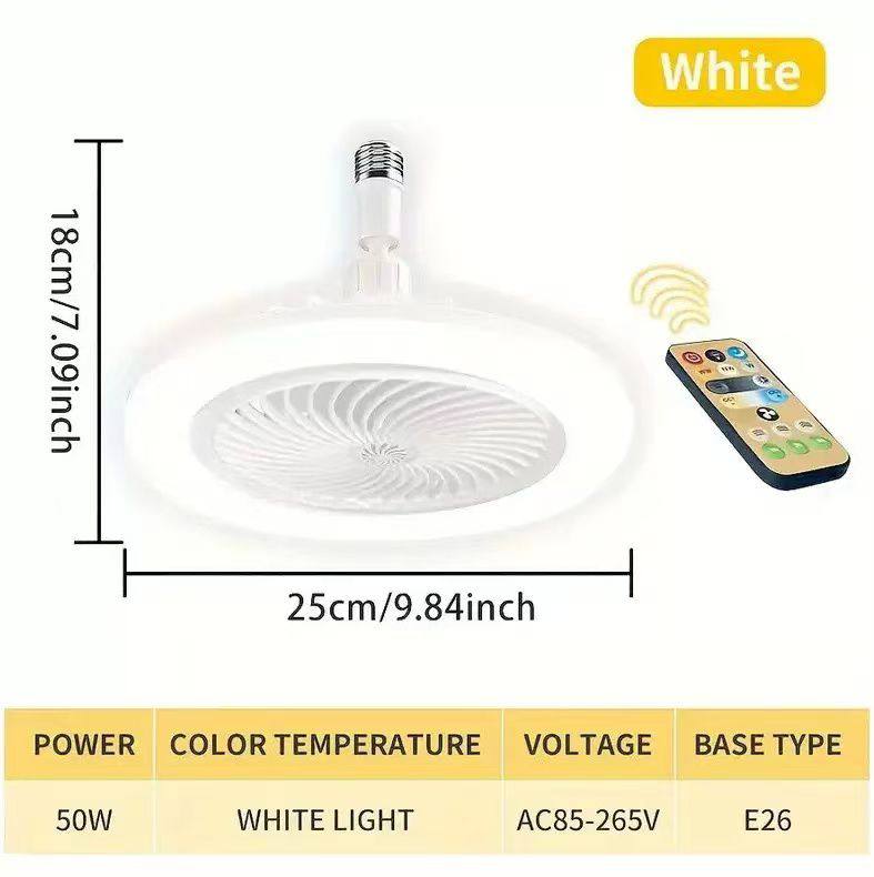 مروحة سقف مزودة بإضاءة مدمجة وجهاز تحكم عن بعد Ventilateur de plafond avec lumière intégrée et télécommande
