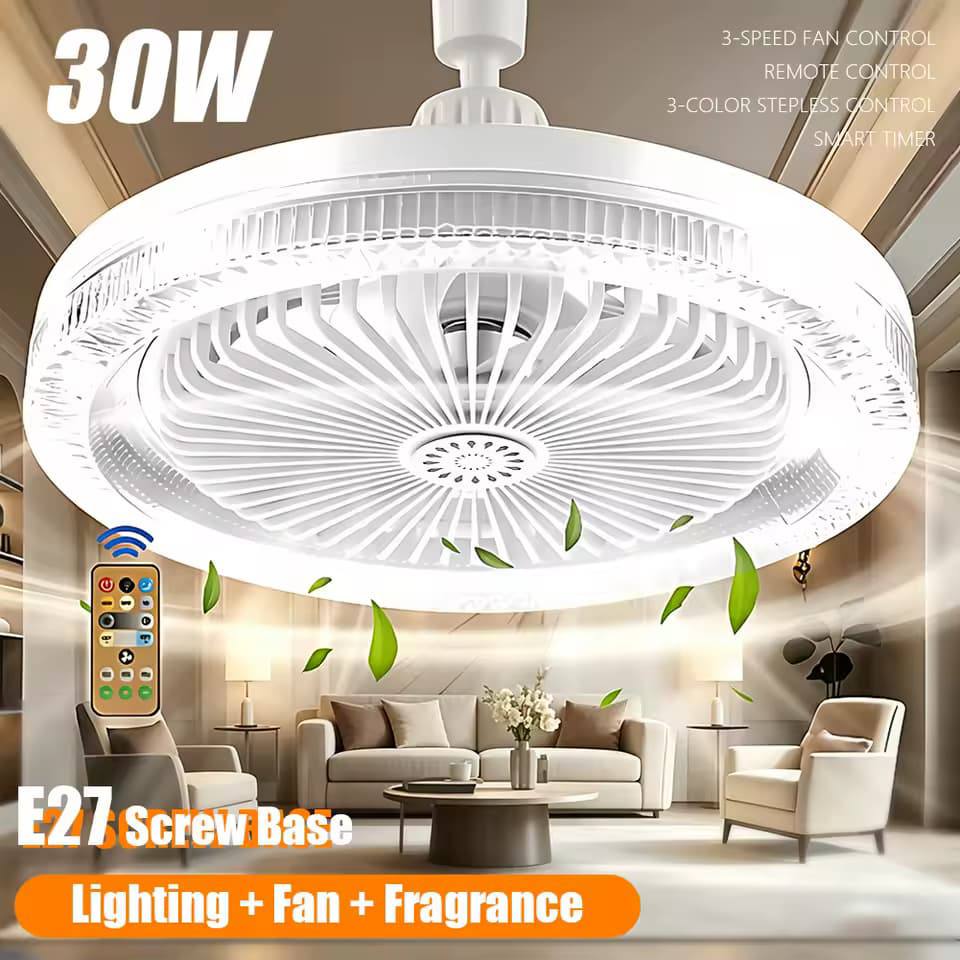 Ventilateur de plafond avec lampe LED بولة فرفرة مروحة سقف مزودة بإضاءة LED