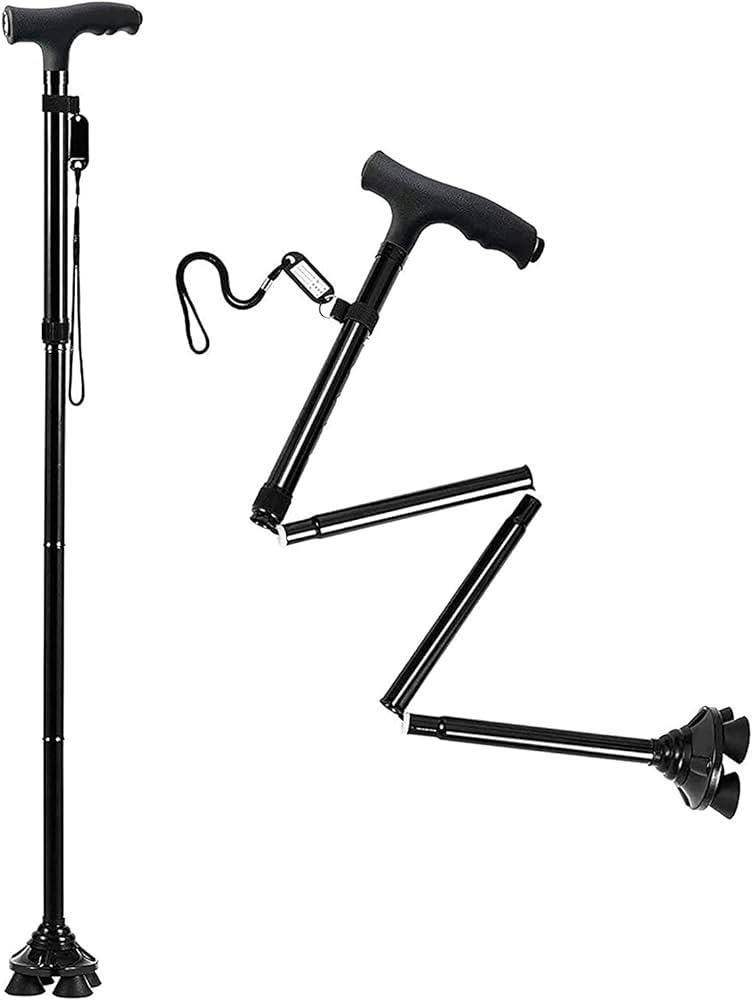 Trusty Cane Canne pliante à tête triaxiale de marche réglable عصا مشي قابلة للطي برأس ثلاثي المحاور قابلة للتعديل