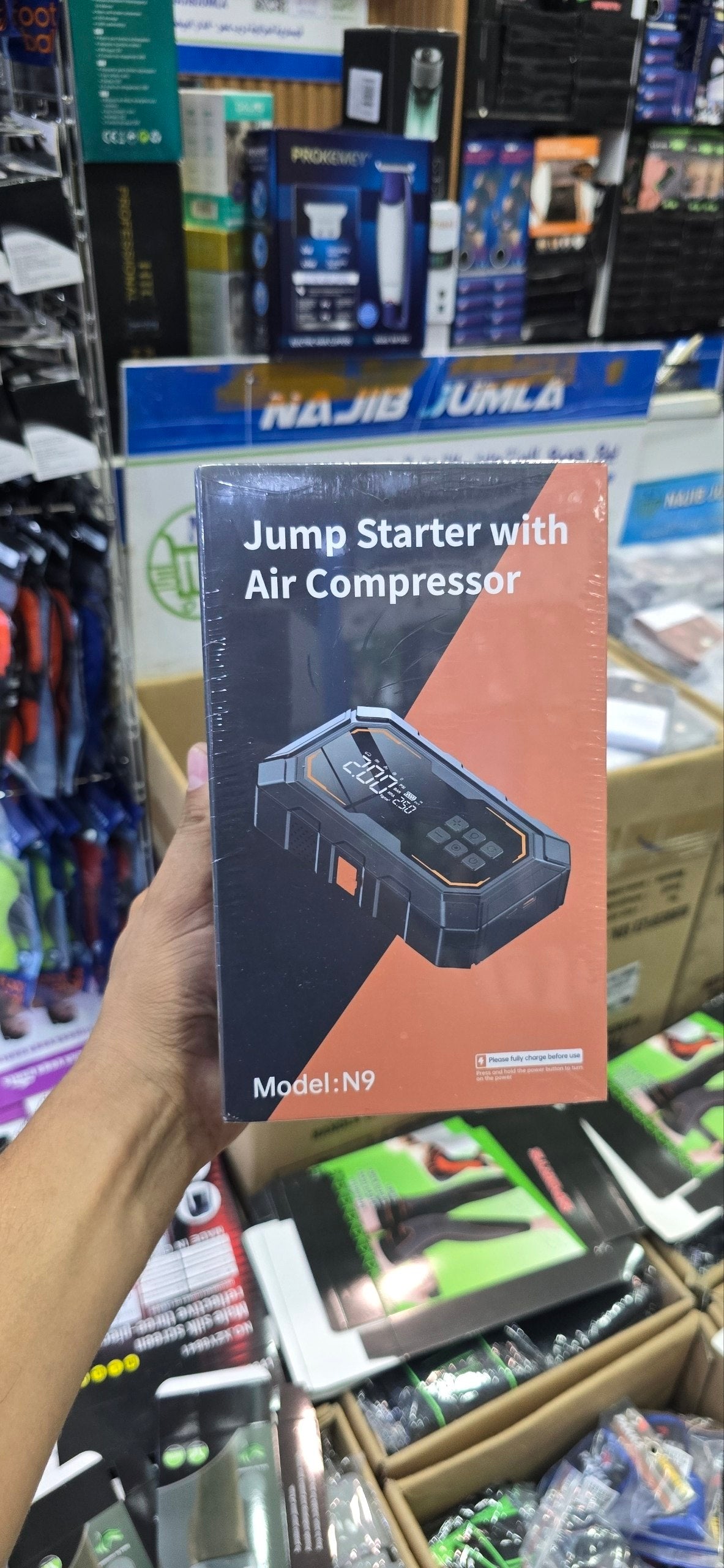 جهاز تشغيل السيارةمع مضخة هواء 4 في 1 Jump Starter With Air Pump 4in 1 N9