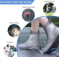 أغطية أحذية قابلة لإعادة الاستخدام وقابلة للطي ومقاومة للماء Couvre-chaussures imperméables réutilisables et pliables avec semelle en caoutchouc