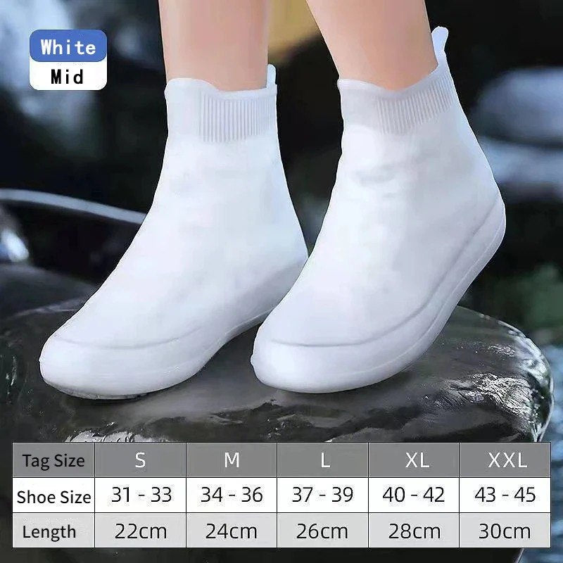 أغطية أحذية قابلة لإعادة الاستخدام وقابلة للطي ومقاومة للماء Couvre-chaussures imperméables réutilisables et pliables avec semelle en caoutchouc