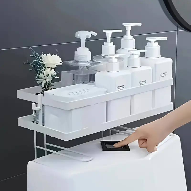 حامل تخزين الحمام على الحائط، بدون حفر Étagère de rangement murale pour salle de bain, sans perçage