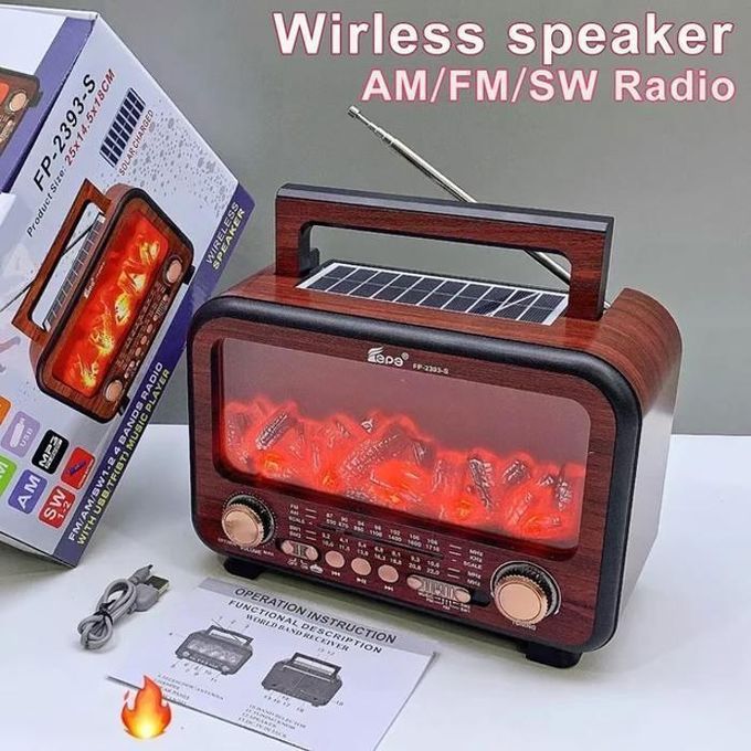 راديو متعدد الوظائف بتصميم كلاسيكي، قابل للشحن Radio Rechargeable Par Câble USB-Panneau Solaire Excellente Réception Multifonction Rétro Bluetooth Haut-Parleur Radios