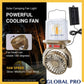 Ventilateur de camping solaire avec lampe rechargeable HB-F718W Camping Fan Light مروحة تخييم تعمل بالطاقة الشمسية قابلة لإعادة الشحن