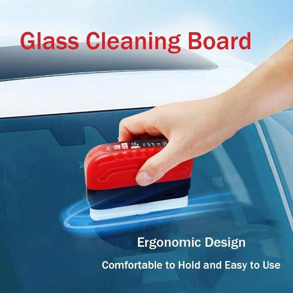 Oil Film Cleaning Brush فرشاة تنظيف الزجاج الأمامي، غشاء مقاوم للزيوت لنوافذ السيارة، فرشاة متعددة الوظائف