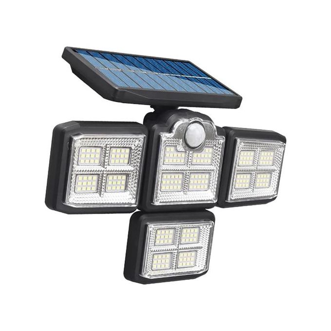 Applique murale solaire à LED avec capteur de mouvement, 4 têtes réglables مصباح جداري يعمل بالطاقة الشمسية بتقنية LED مزود بمستشعر حركة