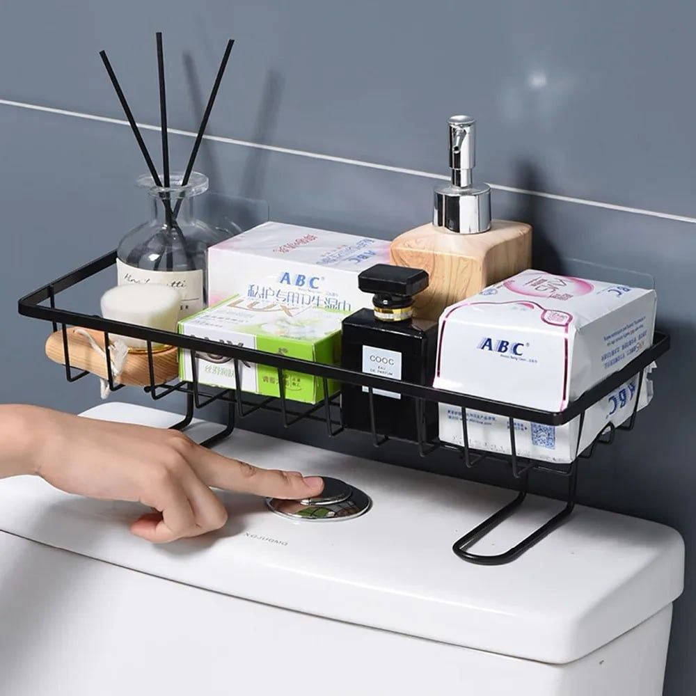 حامل تخزين الحمام على الحائط، بدون حفر Étagère de rangement murale pour salle de bain, sans perçage