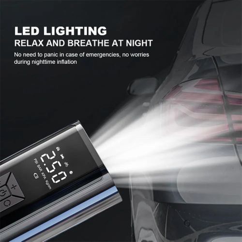 Compresseur d’Air Portable Digital Gonfleur Électronique pour Pneus avec Affichage LED