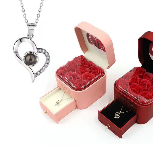 صندوق هداية المجوهرات بتصميم رائع على شكل وردة Boite à bijoux