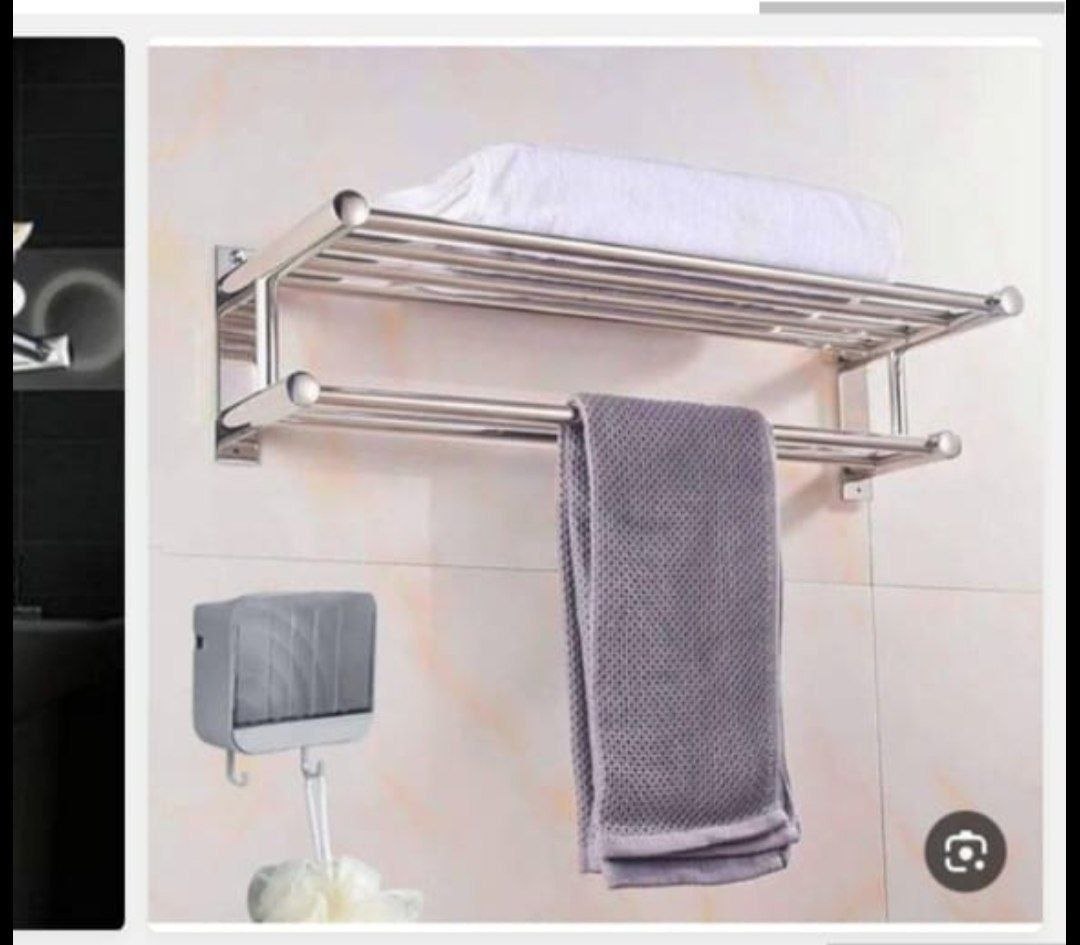 Porte-serviettes mural en acier inoxydable رف مناشف جداري من الفولاذ المقاوم للصدأ
