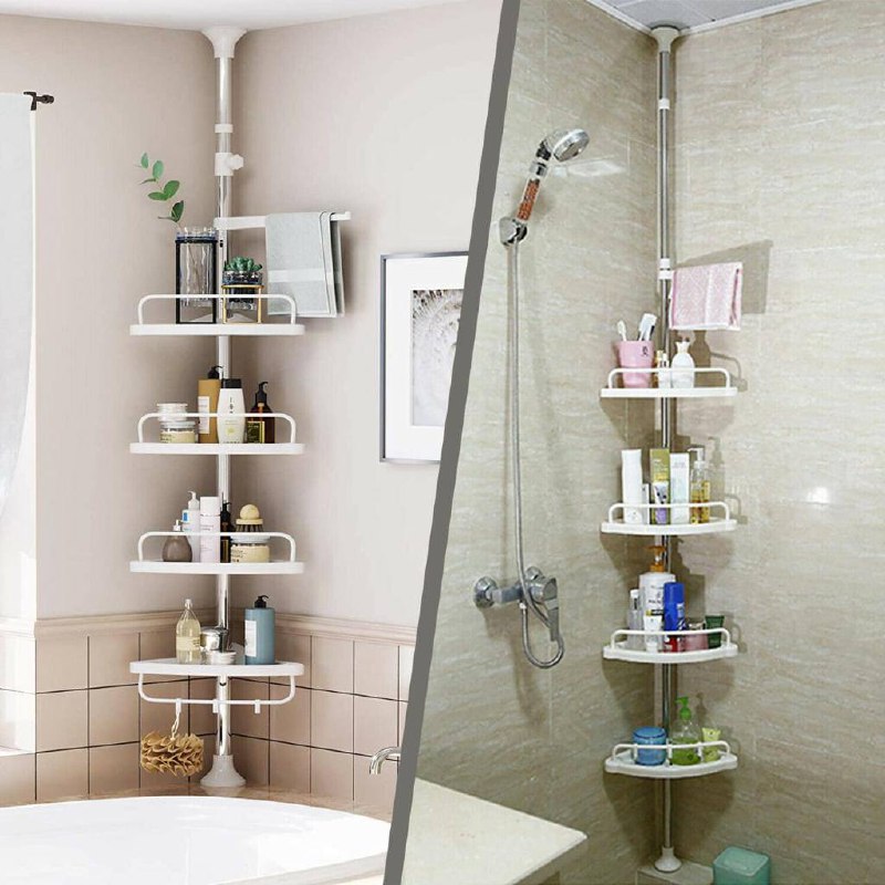 Etagère d'angle de douche télescopique à 4 niveaux رف زاوية دش تلسكوبي بأربع طبقات