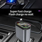Charge rapide auto multifonction 4-en-1 avec câbles rétractables