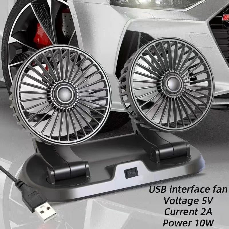 مروحة سيارة برأسين للتبريد السريع Ventilateur Voiture 2 Têtes Refroidissement Rapide