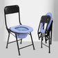 كرسي مرحاض تخييم محمول مع مسند ظهر ودلو Chaise de Toilette de Camping Portable avec Dossier et Seau