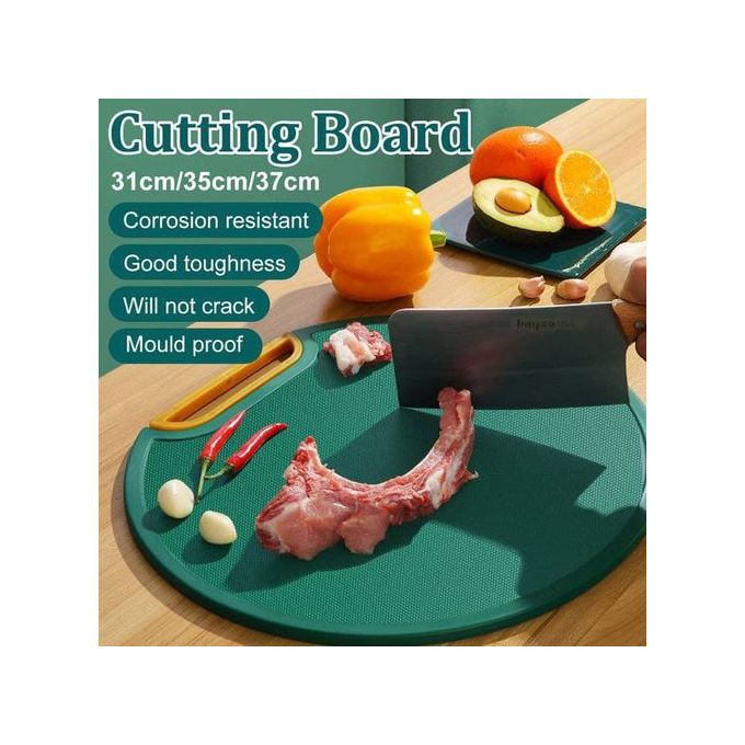 Planche à découper ronde double face en plastique pour les fruits et légumes et Viande لوح تقطيع بلاستيكي دائري مزدوج الجوانب للفواكه والخضراوات واللحوم