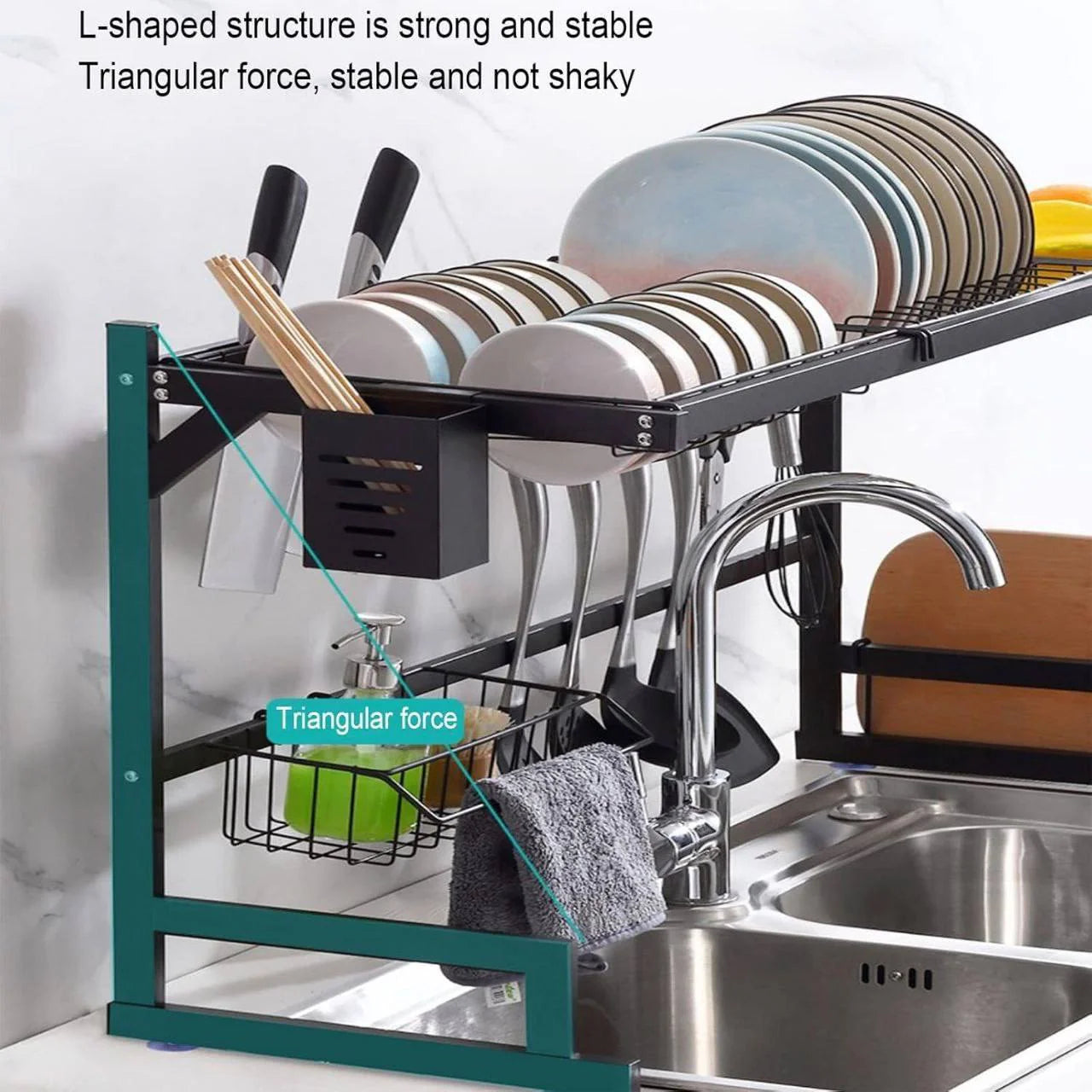 مجفف ذكي مصفاة مطبخ عامة من الفولاذ المقاوم للصدأ séchoir intelligent Egouttoir de cuisine générique en acier inoxydable