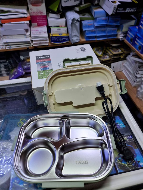 Lunch box Boite repas لانش بوكس  يعمل بالكهرباء من الاينوكس الممتاز sus304