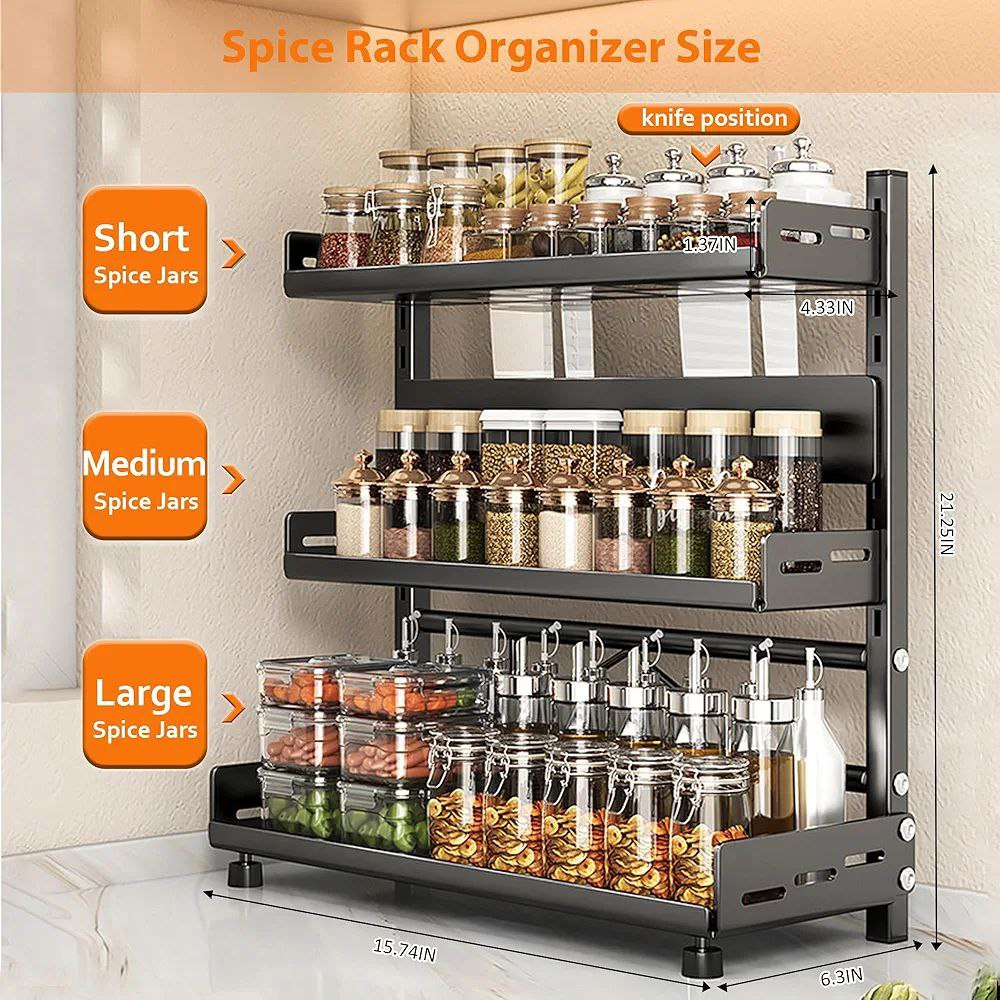 Spice rack organizer Organisateur de support à épices منظم رف التوابل