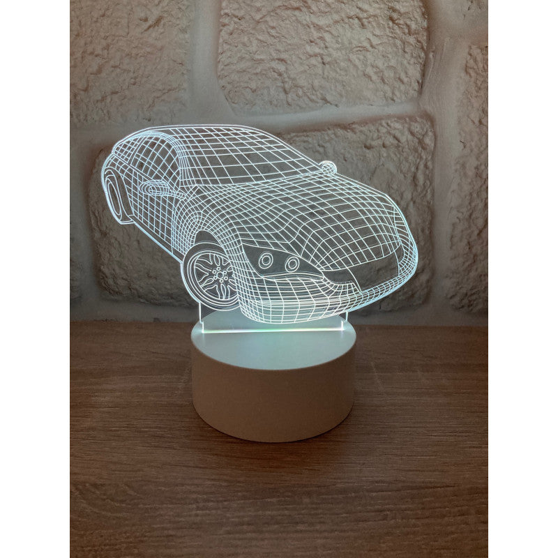 مصباح LED ذكي على شكل سيارة أكريليك ثلاثي الأبعاد مبتكر Lampe créative 3D en acrylique