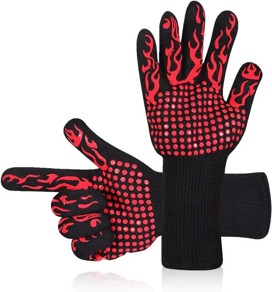 Gant Cuisine 1 Paire, Maniques Cuisine Anti-dérapant زوج من قفازات الفرن، قفازات مطبخ غير قابلة للانزلاق، قفازات فرن مقاومة للحرارة